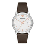 Emporio Armani Herren White Dial Brown Leather Strap Watch For Men - AR11103 Authentic Buy Shop Now