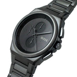 Hugo Boss Steer Chronograph Quartz Grey Dial Grey Steel Strap Watch For Men - 1513996 Authentic Buy Shop Now