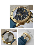 Versace Casual Chronograph Blue Dial Blue Leather Strap Watch for Men - VERG004-18 Authentic Buy Shop Now