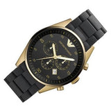 Emporio Armani Sportivo Quartz Black Dial Black Steel Strap Watch For Men - AR8023 Authentic Buy Shop Now