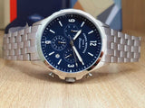 Fossil Forrester Chronograph Blue Dial Silver Steel Strap Watch for Men - FS5605 Authentic Buy Shop Now