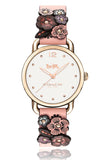 Coach Delancey White Dial Floral Pink Leather Strap Watch for Women - 14502817 Authentic Buy Shop Now