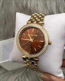 Michael Kors Darci Amber Dial Gold Steel Strap Watch for Women - MK3408 Authentic Buy Shop Now