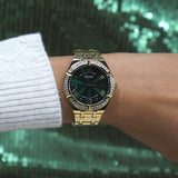 Guess Cosmo Diamonds Green Dial Gold Steel Strap Watch for Women - GW0033L8 Authentic Buy Shop Now