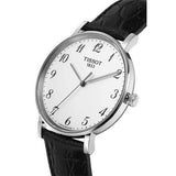 Tissot Everytime Desire Medium White Dial Black Leather Strap Watch For Men - T109.410.16.032.00 Authentic Buy Shop Now