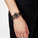 Versace V-Motif Vintage Logo Black Dial Black Leather Strap Watch for Women - VERE00818 Authentic Buy Shop Now