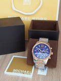 Michael Kors Lexington Blue Dial Two Tone Steel Strap Watch for Men - MK8412 Authentic Buy Shop Now