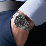 IWC Pilot’s Watch Mark XVIII Black Dial Silver Steel Strap Watch for Men - IW327015 Authentic Buy Shop Now