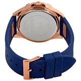 Guess Frontier DIamonds Gold Dial Blue Rubber Strap Watch For Women - W1160L3 Authentic Buy Shop Now