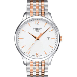 Tissot T Classic Tradition Lady White Dial Two Tone Steel Strap Watch For Women - T063.210.22.037.01 Authentic Buy Shop Now
