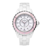 Chanel J12 Quartz Diamonds Ceramic White Dial White Steel Strap Watch for Women - J12 H4466 Authentic Buy Shop Now