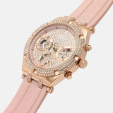 Guess Heiress Diamonds Rose Gold Dial Pink Rubber Strap Watch for Women - GW0407L3 Authentic Buy Shop Now