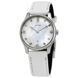 Gucci G-Timeless Mother of Pearl White Dial White Leather Strap Watch For Women - YA126597 Authentic Buy Shop Now