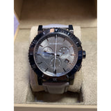Burberry The City Chronograph Ion Plated Grey Dial Grey Leather Strap Watch for Men - BU9384 Authentic Buy Shop Now
