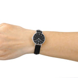 Daniel Wellington Classic Petite Sheffield Black Dial Black Leather Strap Watch For Women - DW00100236 Authentic Buy Shop Now