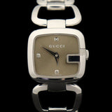 Gucci G Gucci Brown Dial Silver Steel Strap Watch For Women - YA125503 Authentic Buy Shop Now