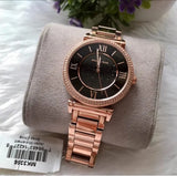 Michael Kors Catlin Black Diamonds Dial Rose Gold Steel Strap Watch for Women - MK3356 Authentic Buy Shop Now