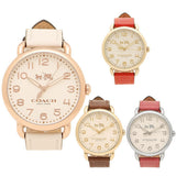 Coach Delancey White Dial White Leather Strap Watch for Women - 14502716 Authentic Buy Shop Now
