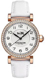 Coach Madison White Dial White Leather Strap Watch for Women - 14502401 Authentic Buy Shop Now