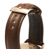 Emporio Armani Sportivo Chronograph White Dial Brown Leather Strap Watch For Men - AR5996 Authentic Buy Shop Now