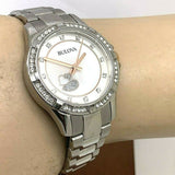 Bulova Crystal Collection Mother of Pearl Dial Silver Steel Strap Watch for Women - 98L232 Authentic Buy Shop Now
