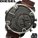 Diesel Little Daddy SBA Small Sized Grey Dial Brown Leather Strap Watch For Men - DZ7258 Authentic Buy Shop Now