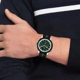 Tommy Hilfiger Troy Chronograph Green Dial Two Tone Nylon Strap Watch For Men - 1792107 Authentic Buy Shop Now