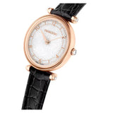 Swarovski Crystalline Wonder Silver Dial Black Leather Strap Watch for Women - 5653359 Authentic Buy Shop Now