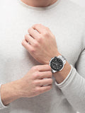 Guess Horizon Chronograph Quartz Black Dial Silver Steel Strap Watch For Men - W0379G1 Authentic Buy Shop Now