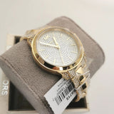 Michael Kors Runway Mercer Crystals Silver Dial Gold Steel Strap Watch For Women - MK6715 Authentic Buy Shop Now