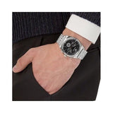 Emporio Armani Franco Black Dial Silver Steel Strap Watch For Men - AR0373 Authentic Buy Shop Now