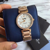 Coach Sport Diamonds Gold Dial Gold Steel Strap Watch for Women - 14502195 Authentic Buy Shop Now