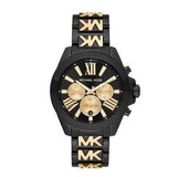 Michael Kors Wren Chronograph Black Dial Two Tone Steel Strap Watch for Women - MK6978 Authentic Buy Shop Now