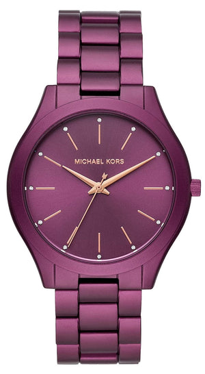 Michael Kors Slim Runway Quartz Purple Dial Purple Steel Strap Watch For Women - MK4507 Authentic Buy Shop Now