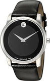 Movado Museum Black Dial Black Leather Strap Watch For Men - 606502 Authentic Buy Shop Now