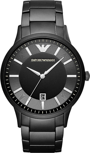Emporio Armani Renato Quartz Black Dial Black Steel Strap Watch For Men - AR11079 Authentic Buy Shop Now