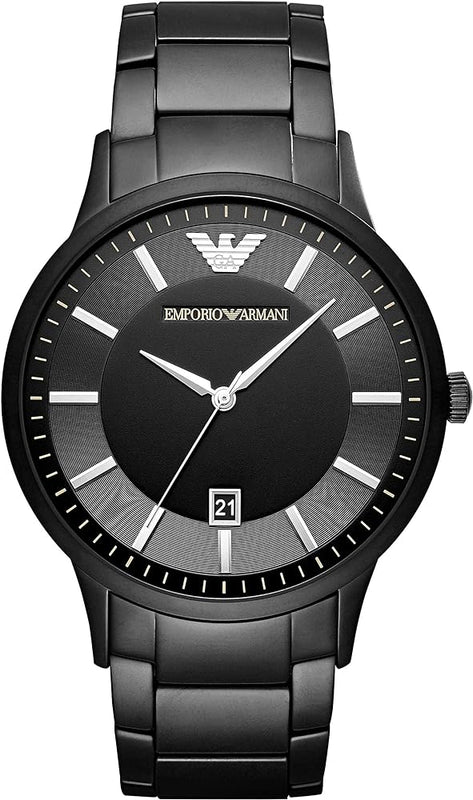 Emporio Armani Renato Quartz Black Dial Black Steel Strap Watch For Men - AR11079 Authentic Buy Shop Now