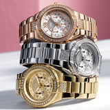 Guess Viva Diamonds Gold Dial Gold Steel Strap Watch for Women - W0111L2 Authentic Buy Shop Now