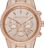 Michael Kors Ritz Three-Hand Glitz Rose Gold Dial Rose Gold Steel Strap Watch for Women - MK6748 Authentic Buy Shop Now