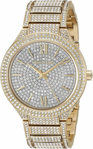 Michael Kors Kerry Crystals Gold Dial Gold Steel Strap Watch For Women - MK3360 Authentic Buy Shop Now