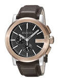 Gucci G Chrono Black Dial Brown Leather Strap Watch For Men - YA101202 Authentic Buy Shop Now