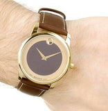 Movado Museum Classic Brown Dial Brown Leather Strap Watch For Men - 0606880 Authentic Buy Shop Now