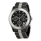 Marc Jacobs Blade Chronograph Black Dial Two Tone Steel Strap Watch for Women - MBM3179 Authentic Buy Shop Now