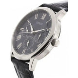Guess Wafer Chronograph Quartz Blue Dial Blue Leather Strap Watch For Men - W0496G3 Authentic Buy Shop Now