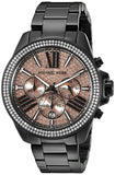 Michael Kors Wren Chronograph Gold Diamonds Dial Black Steel Strap Watch for Women - MK5879 Authentic Buy Shop Now
