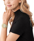 Michael Kors Raquel Three Hand Crystals Gold Dial Gold Steel Strap Watch For Women - MK7398 Authentic Buy Shop Now