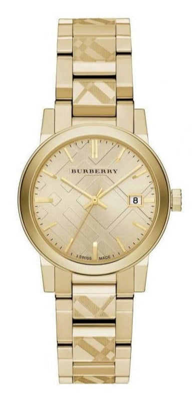 Burberry The City Gold Dial Gold Steel Strap Watch for Women - BU9234 Authentic Buy Shop Now