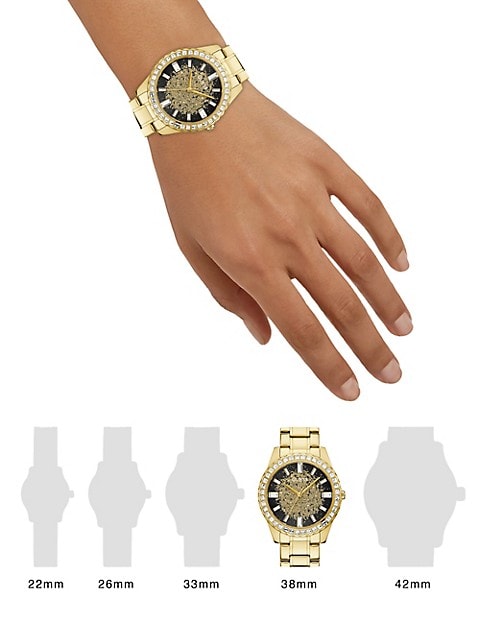Guess Night Life Diamonds Black Dial Gold Steel Strap Watch for Women - GW0405L2 Authentic Buy Shop Now