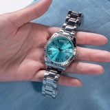 Guess Luna Quartz Blue Dial Silver Steel Strap Watch For Women - GW0308L4 Authentic Buy Shop Now