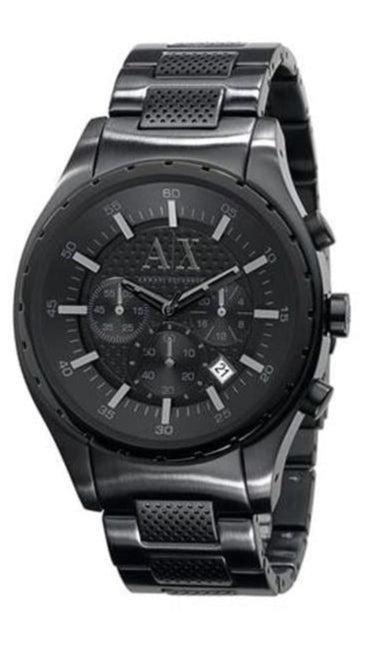 Armani Exchange Chronograph Black Dial Black Steel Strap Watch for Men - AX1058 Authentic Buy Shop Now